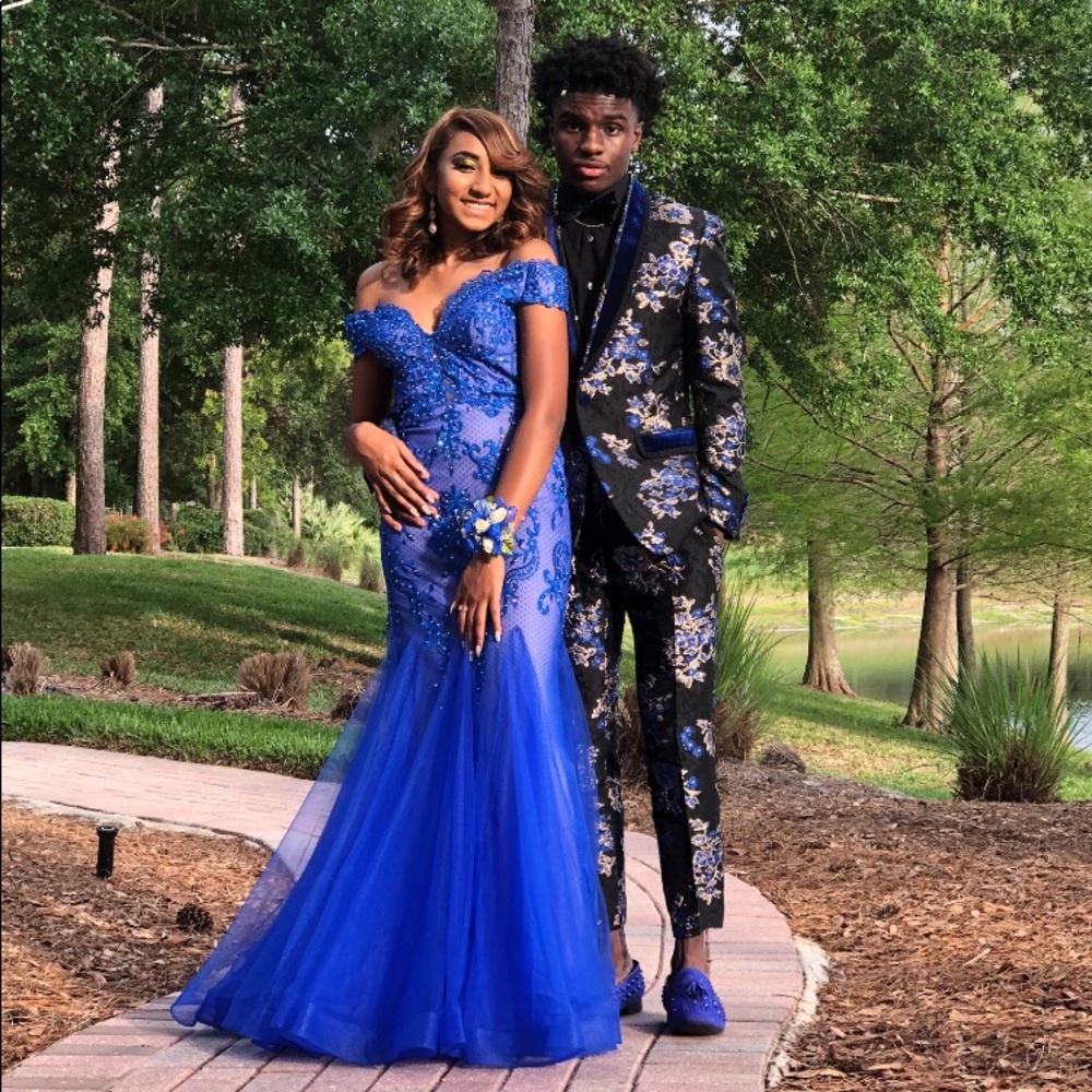 Royal blue Mermaid Style Prom dress - Picture 2 of 3